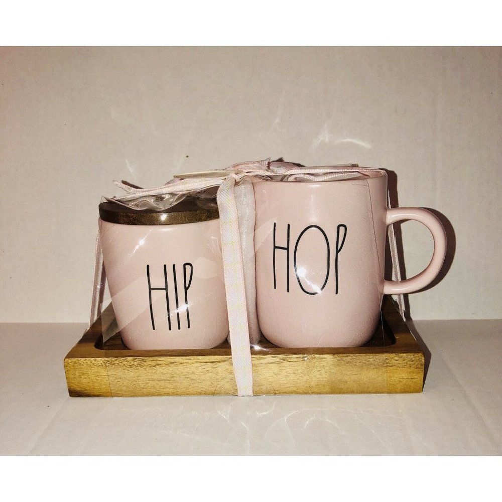 Rae Dunn HIP HOP Sugar & Creamer Set Matte Pink